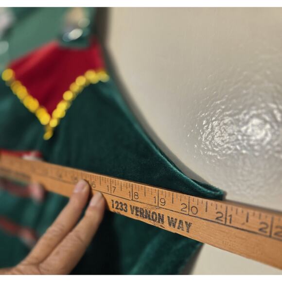 Born Famous Dress Elf Holiday Green Short Tutu Sleeveless Lined Size XL - Picture 7 of 13